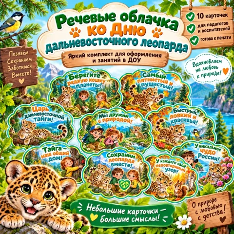 Речевые облачка "День дальневосточного леопарда"