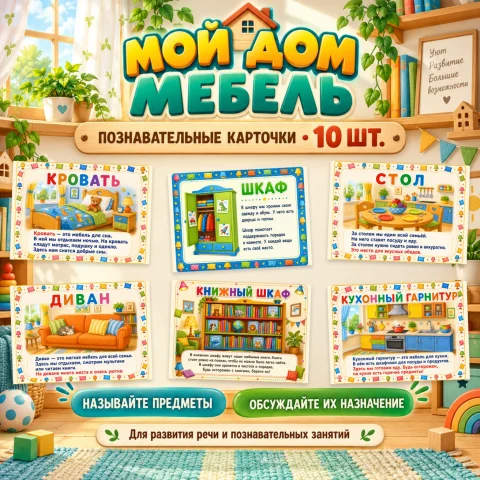 Тематические карточки "Мой дом. Мебель"