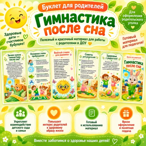 Буклет для родителей "Гимнастика после сна"