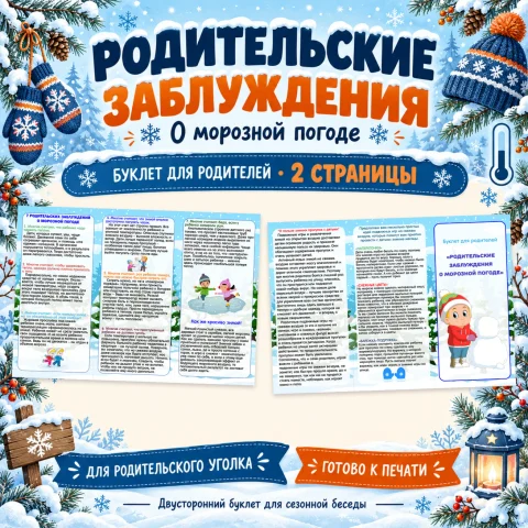 Буклет для родителей "Родительские заблуждения о морозной погоде"