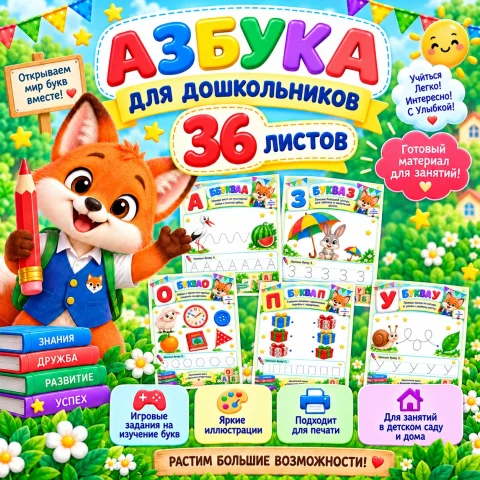 Рабочая тетрадь с заданиями "Весёлая азбука"