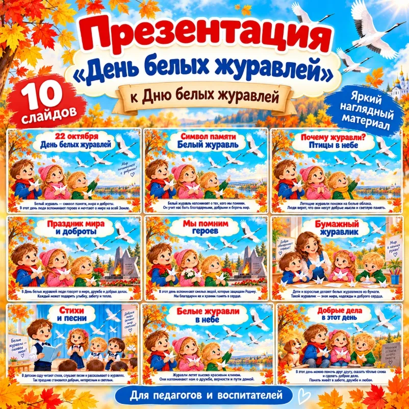 Презентация "22 октября - День белых журавлей" — обложка