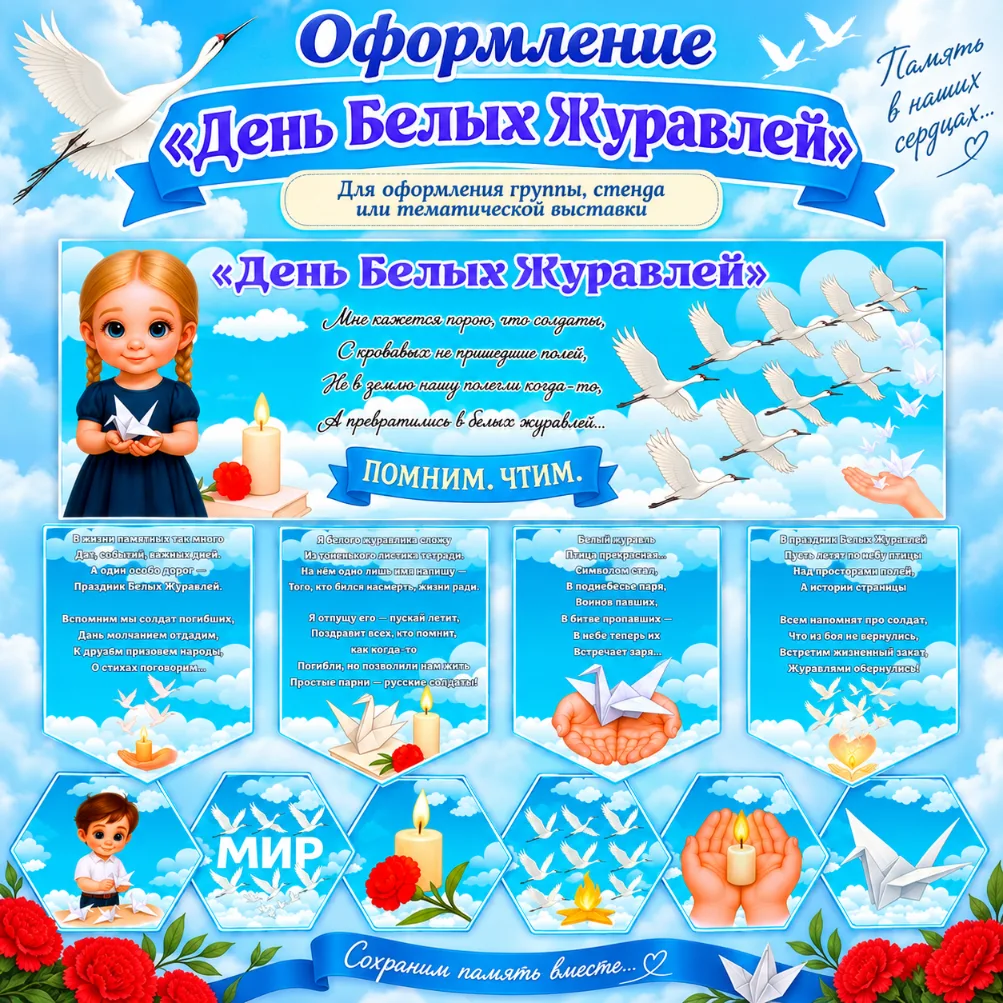 Оформление «День белых журавлей» — обложка