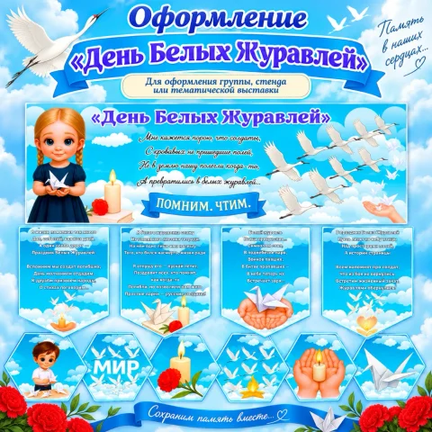 Оформление «День белых журавлей»