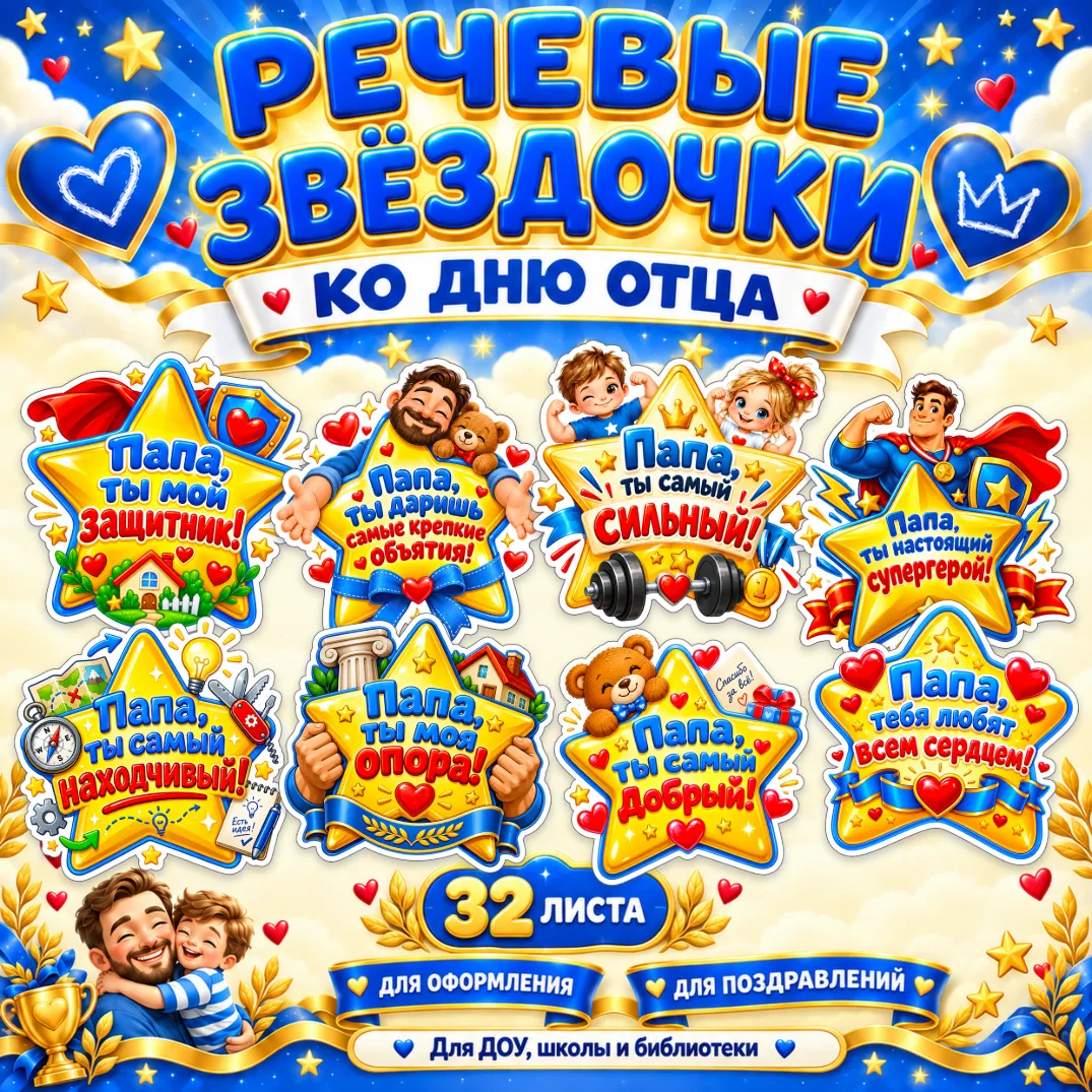Речевые звёздочки ко Дню отца — обложка