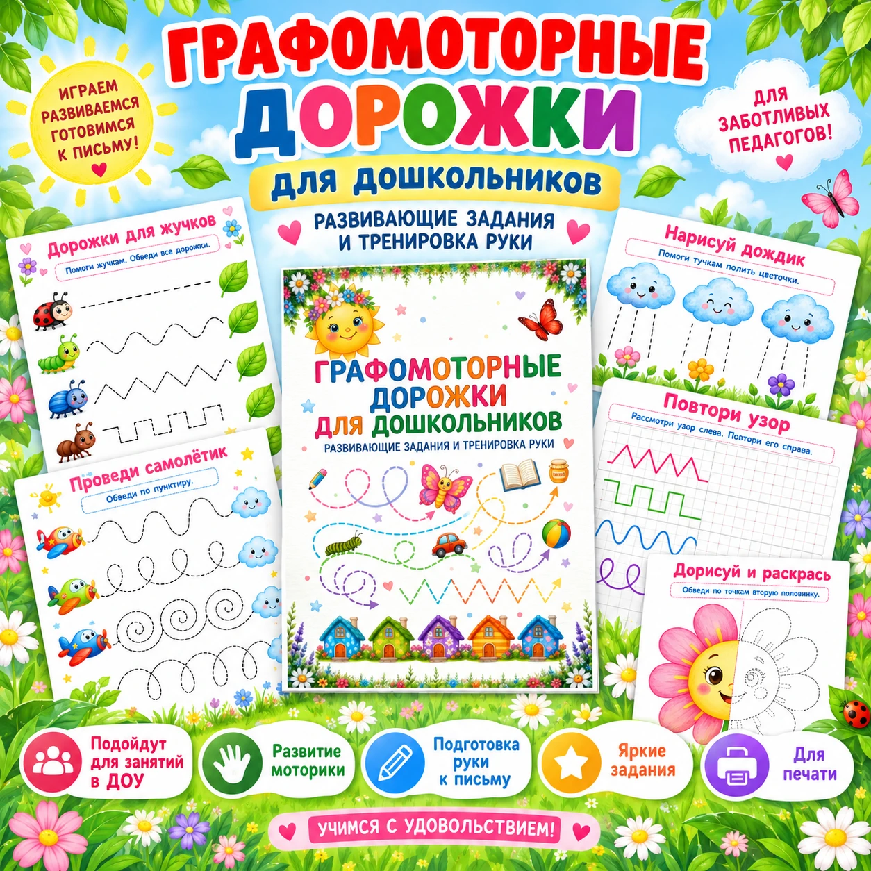 Рабочая тетрадь "Графомоторные дорожки" — обложка