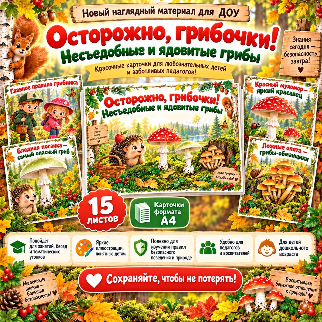 Осторожно, грибочки. Несъедобные и ядовитые грибы — обложка