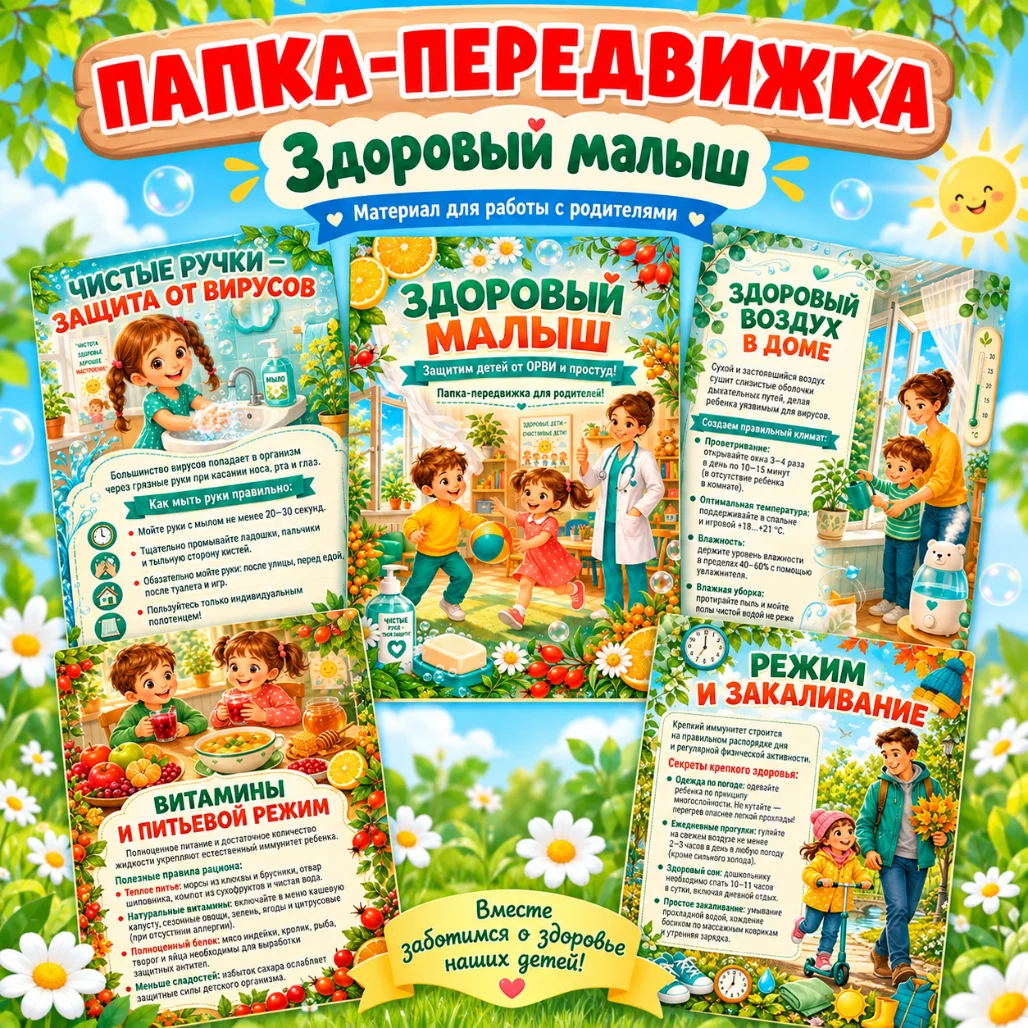 Папка-передвижка «Здоровый малыш» — обложка