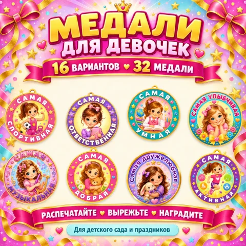 Медали для девочек