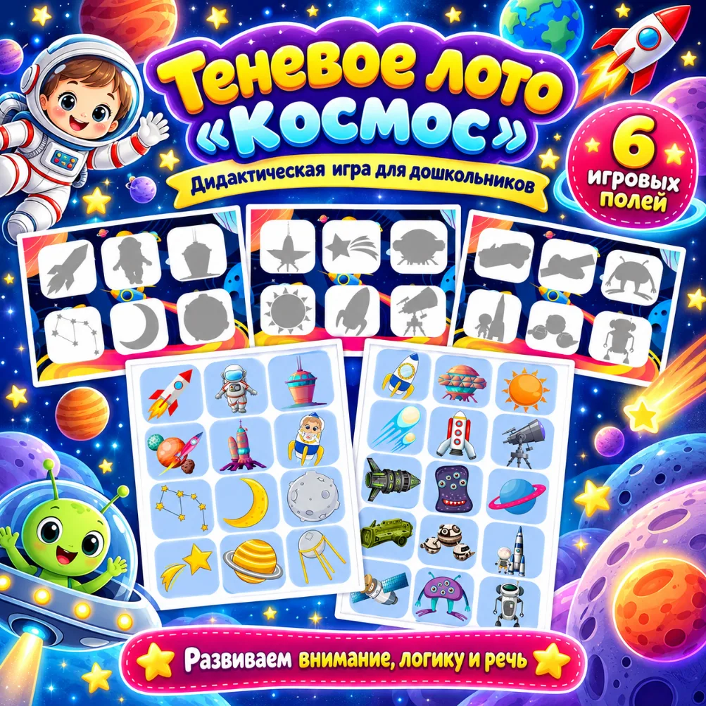Теневое лото "Космос" — обложка