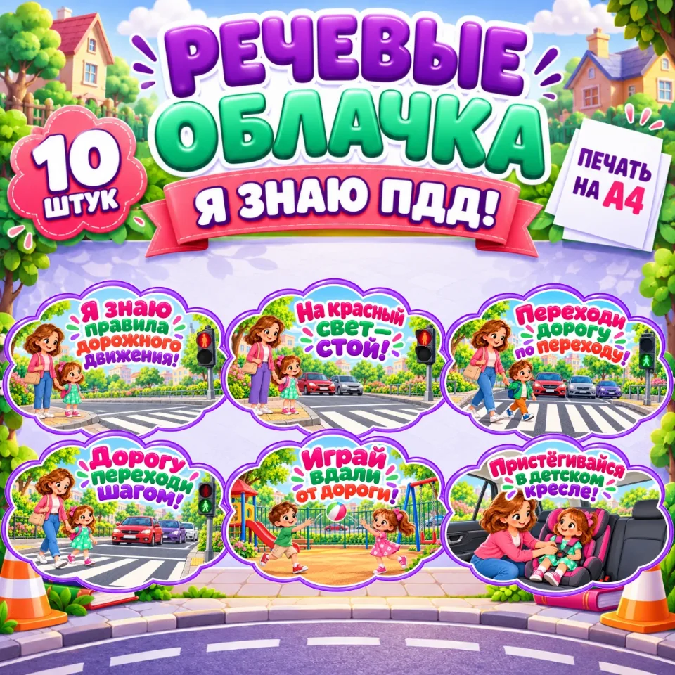 Речевые облачка «Я знаю правила дорожного движения!» — обложка