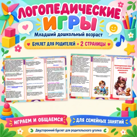 Буклет для родителей "Логопедические игры для младших дошкольников"