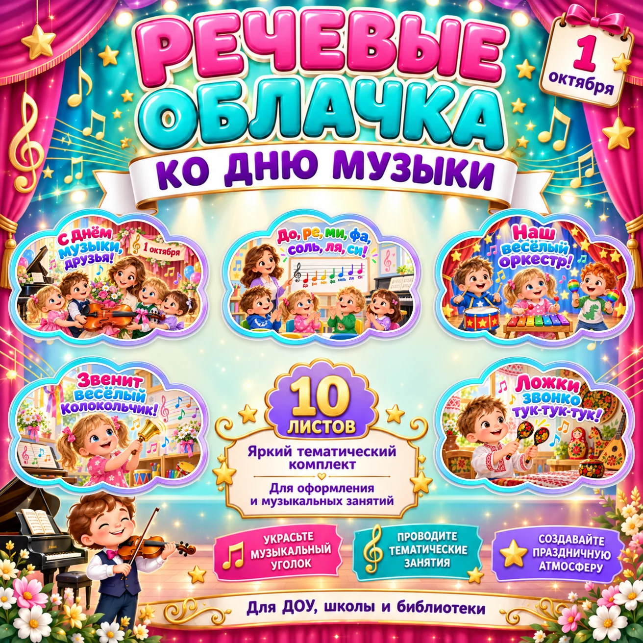 Речевые облачка "День музыки" — обложка