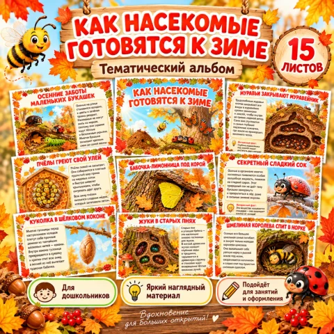 Тематический альбом «Как насекомые готовятся к зиме»