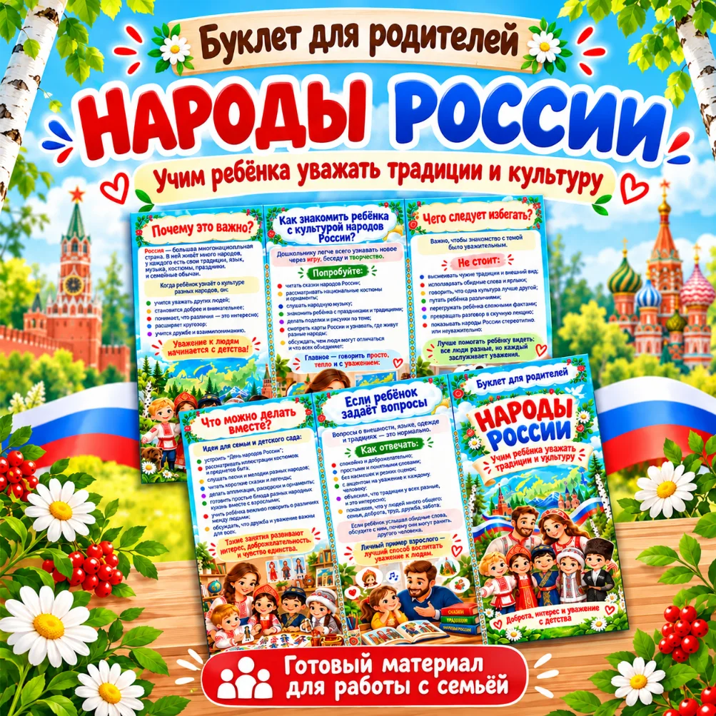 Буклет для родителей «Народы России» — обложка