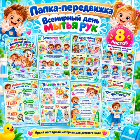 Папка-передвижка «15 октября - Всемирный день мытья рук»
