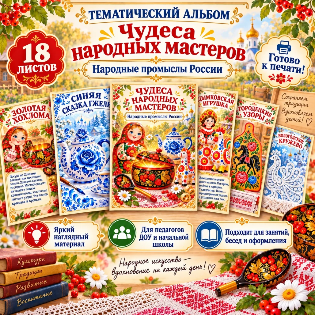 Тематический альбом «Чудеса народных мастеров» — обложка