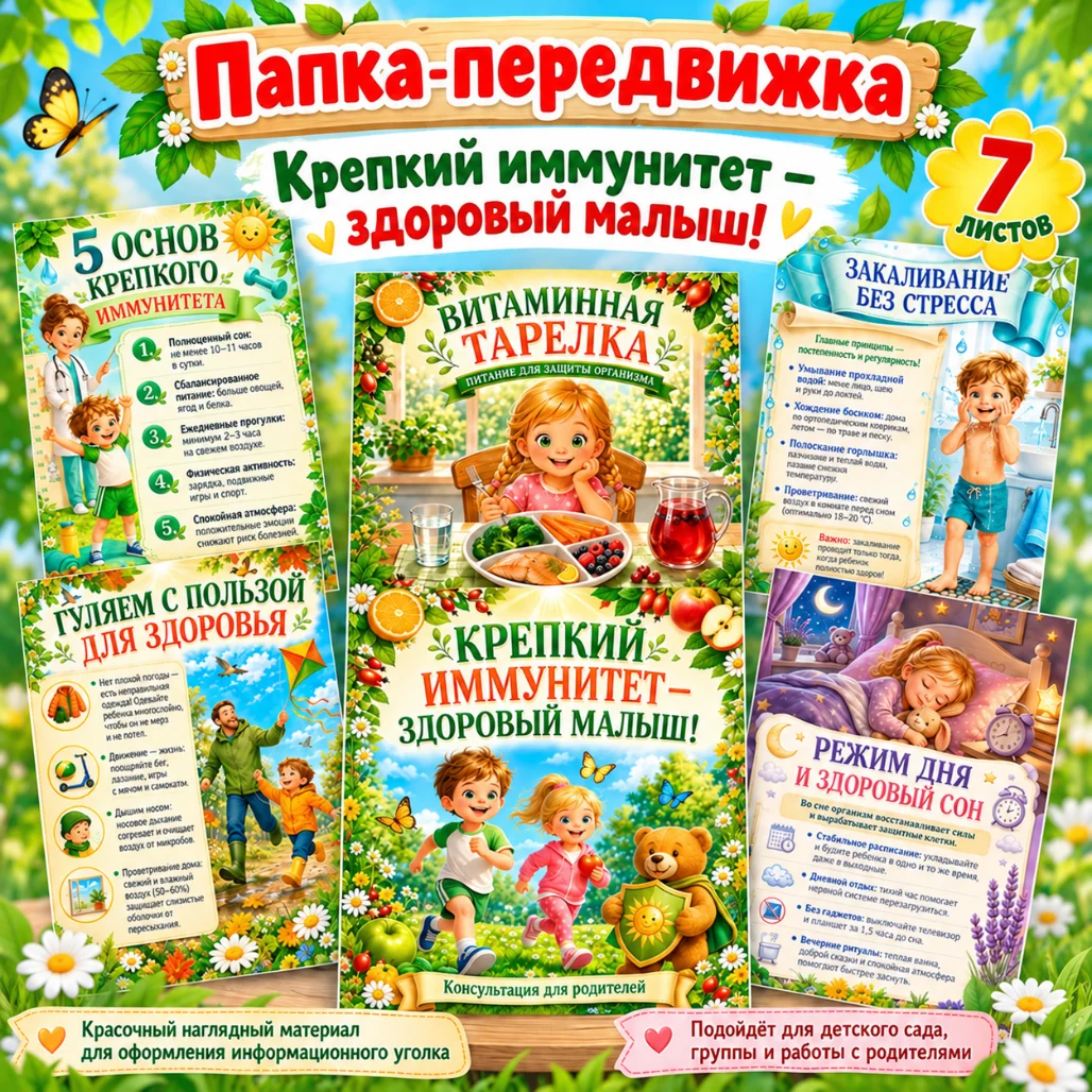"Папка-передвижка" Крепкий иммунитет — обложка