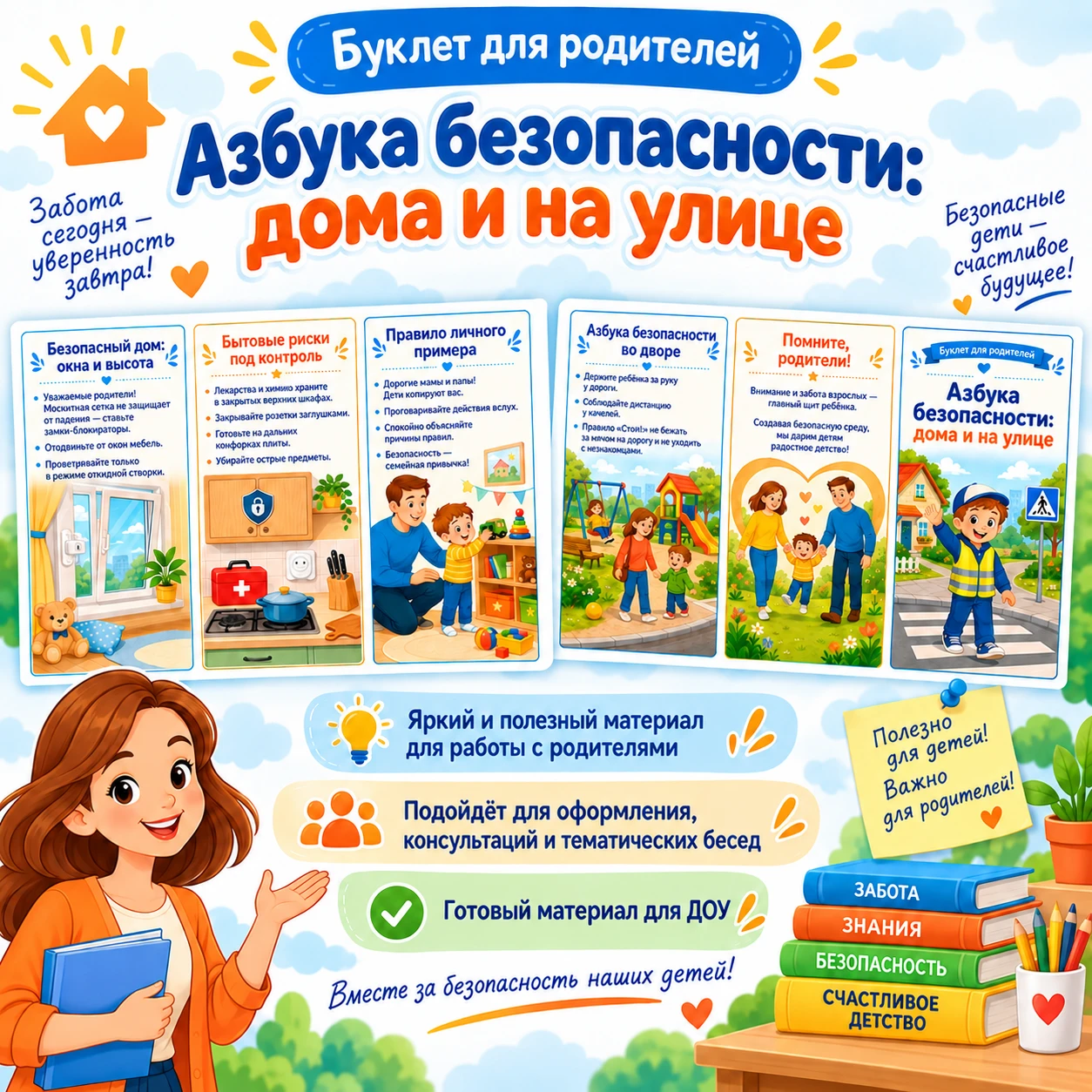 Буклет для родителей «Азбука безопасности: дома и на улице» — обложка