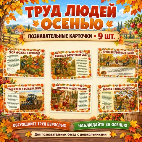 Познавательные карточки "Труд людей осенью"