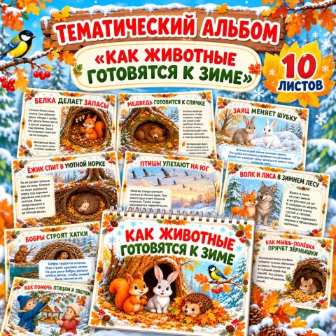 Тематический альбом «Как животные готовятся к зиме»