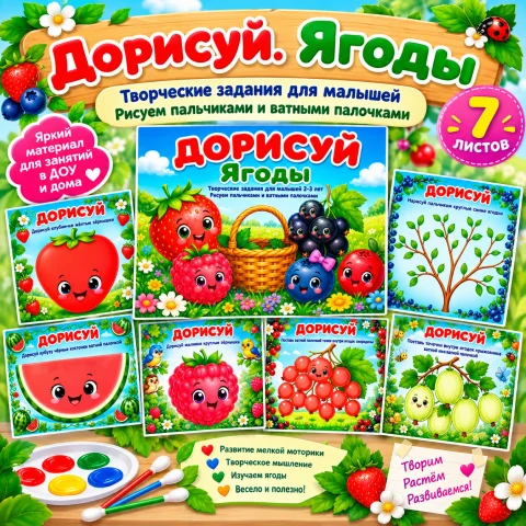 Дорисуй. Ягоды