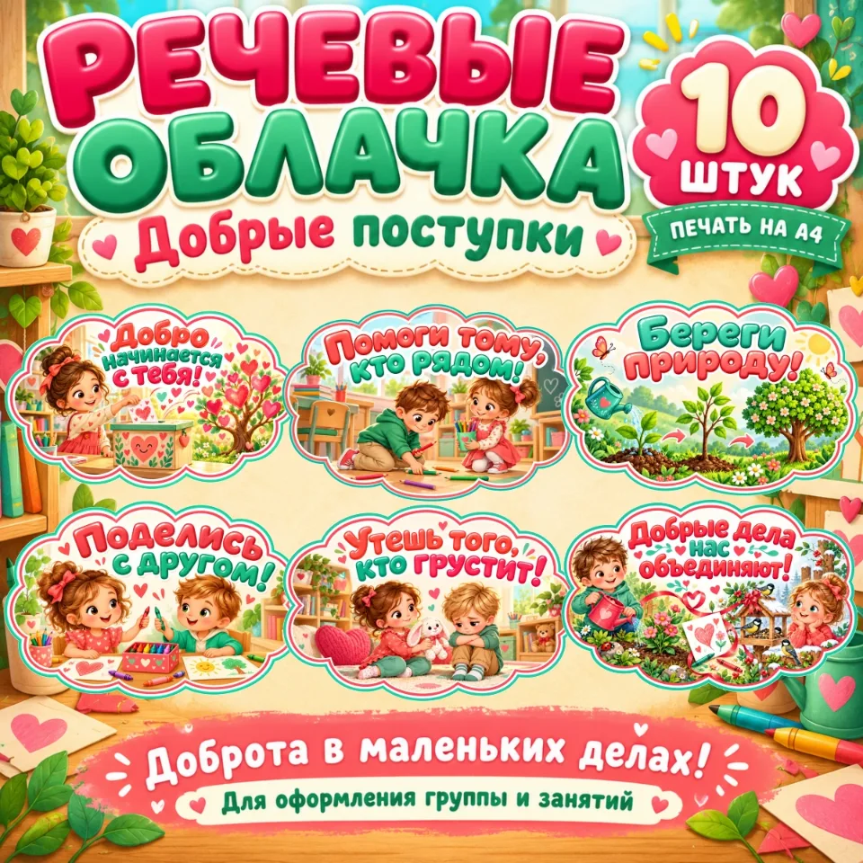 Речевые облачка «Добрые поступки» — обложка