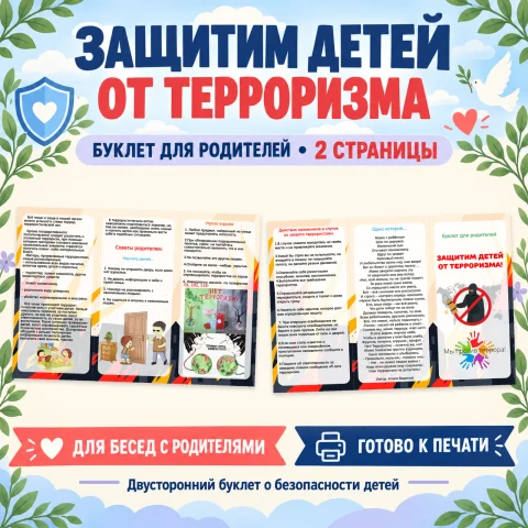 Буклет для родителей "Защитим детей от терроризма"