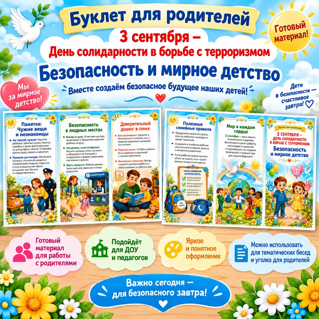 Буклет для родителей «3 сентября - День солидарности в борьбе с терроризмом» — обложка