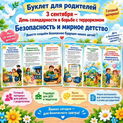 Буклет для родителей «3 сентября - День солидарности в борьбе с терроризмом»