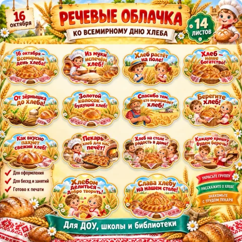 Речевые облачка ко Всемирному дню хлеба