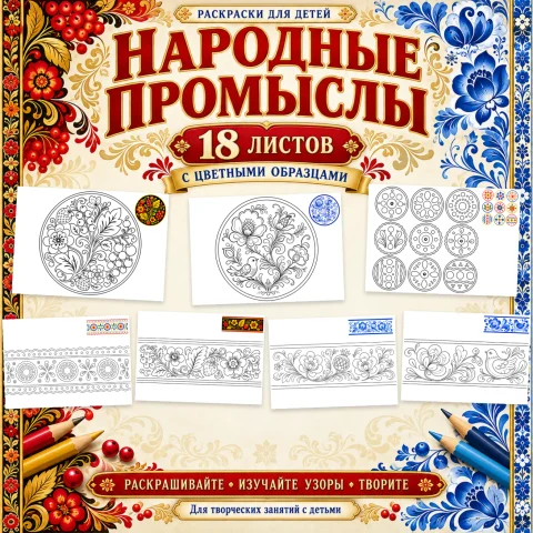 Народные промыслы — раскраски для детей