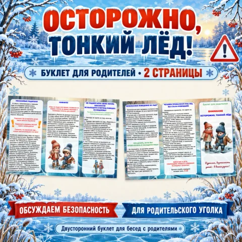 Буклет для родителей "Осторожно, тонкий лёд!"