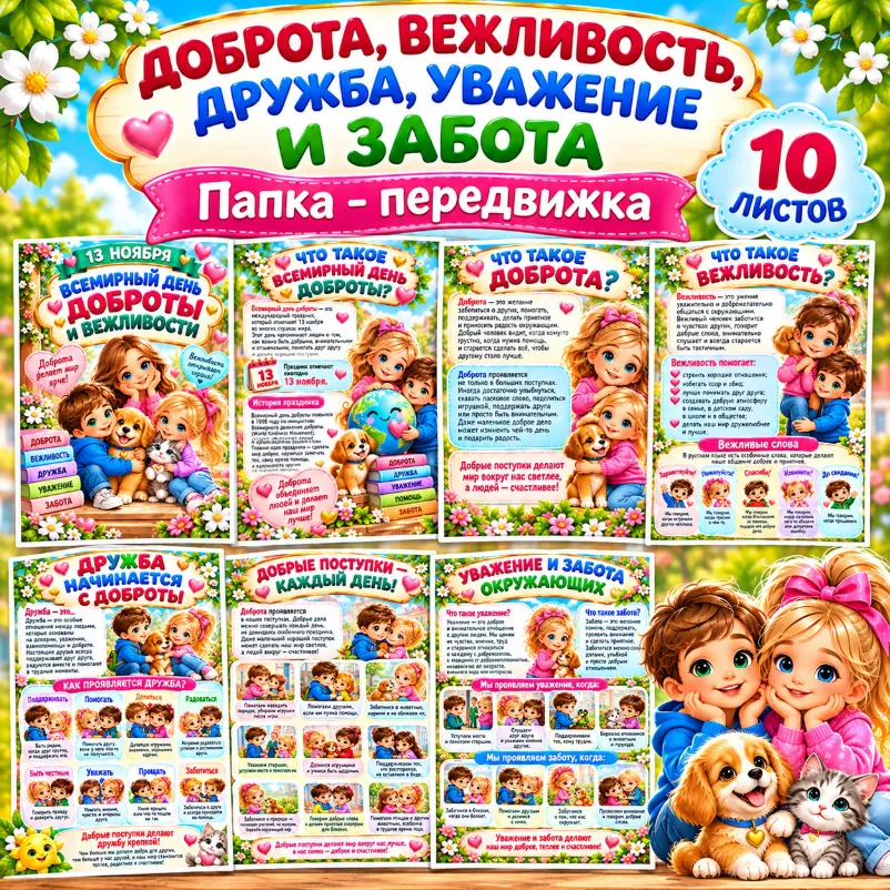 Папка - передвижка "13 ноября - Всемирный день доброты и вежливости" — обложка