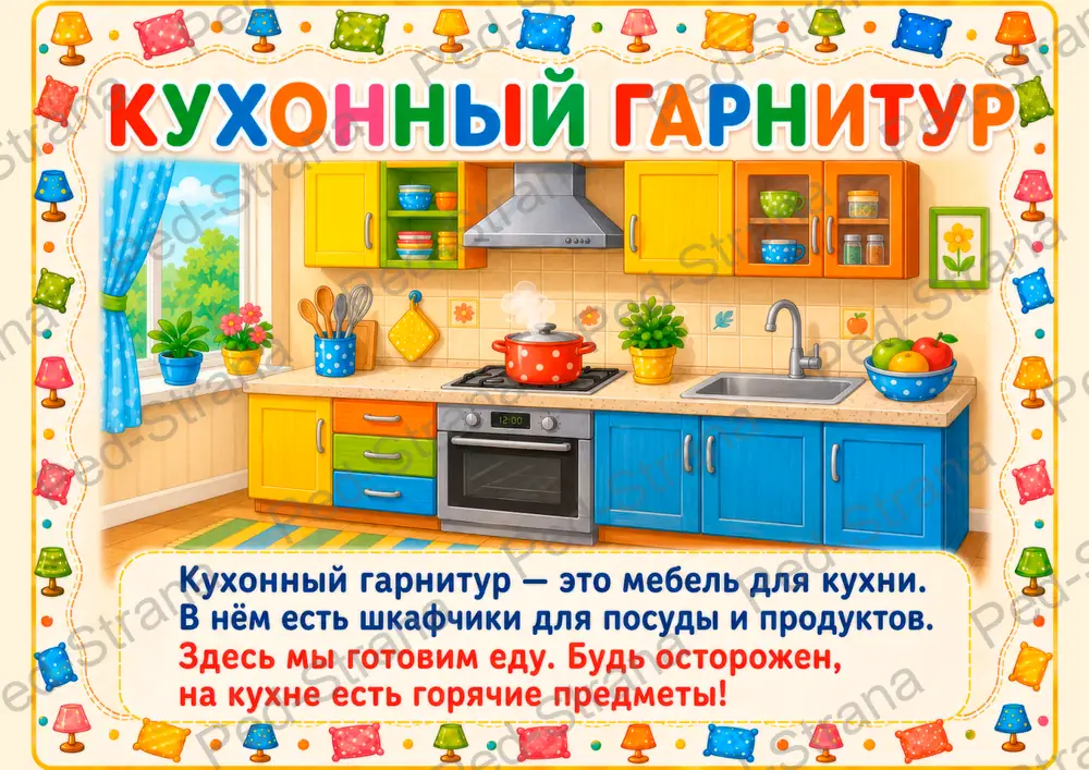 Тематические карточки "Мой дом. Мебель" — страница-пример 12
