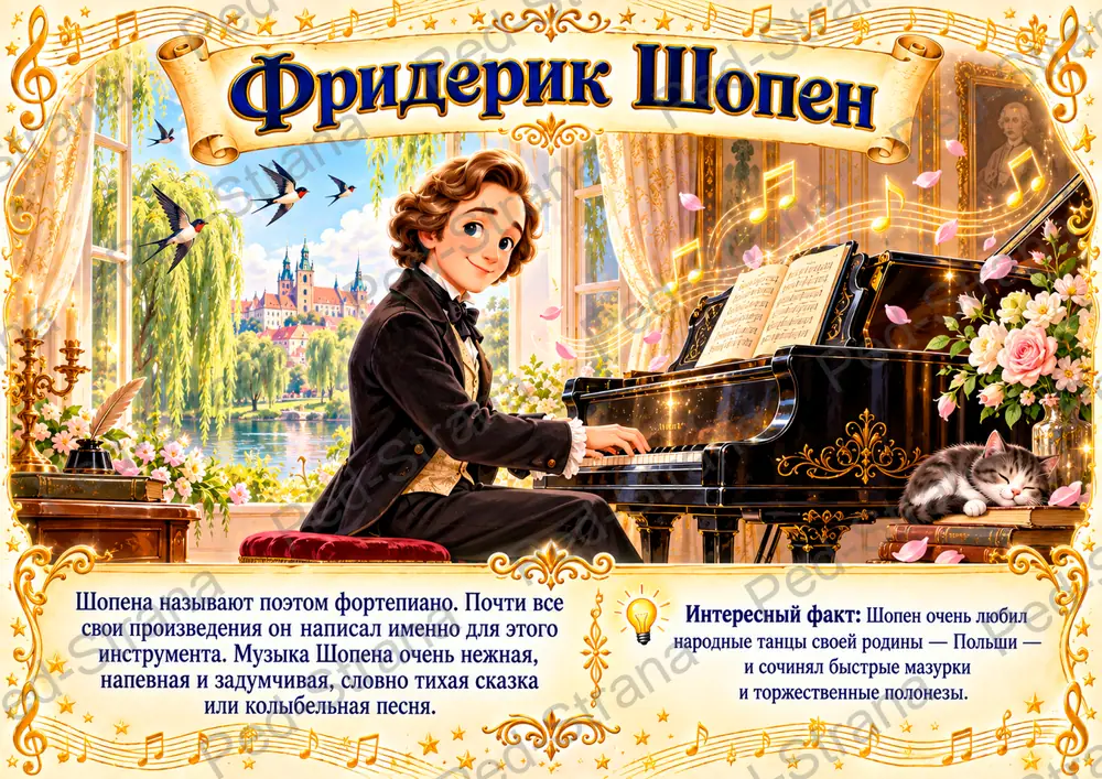 Тематический альбом "Великие композиторы" — страница-пример 7