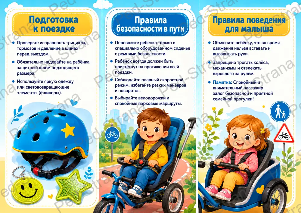 Буклет для родителей «Безопасная перевозка детей в трицикле» — страница-пример 3