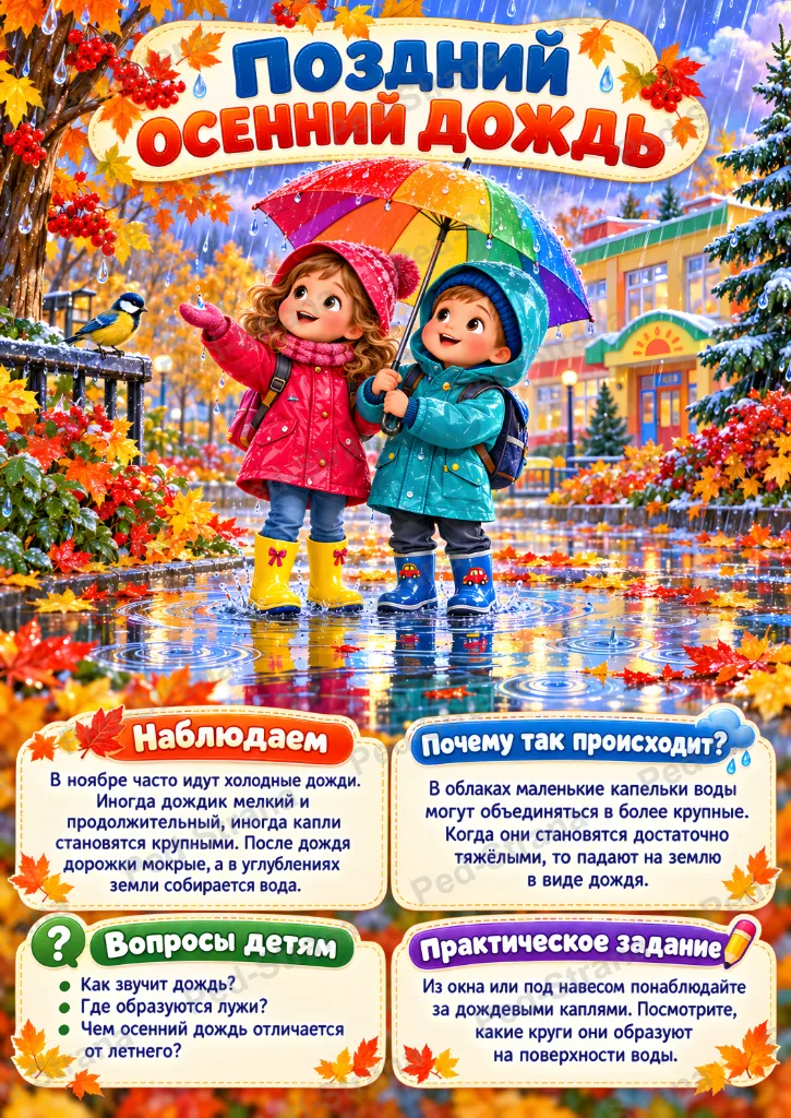 Картотека наблюдений в ноябре — страница-пример 1