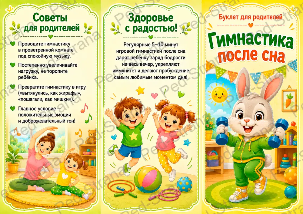 Буклет для родителей "Гимнастика после сна" — страница-пример 3
