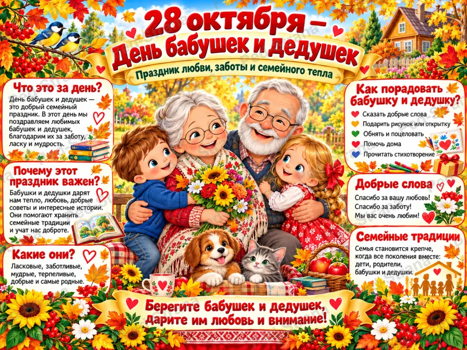 Плакат "28 октября - День бабушек и дедушек" — страница-пример 1