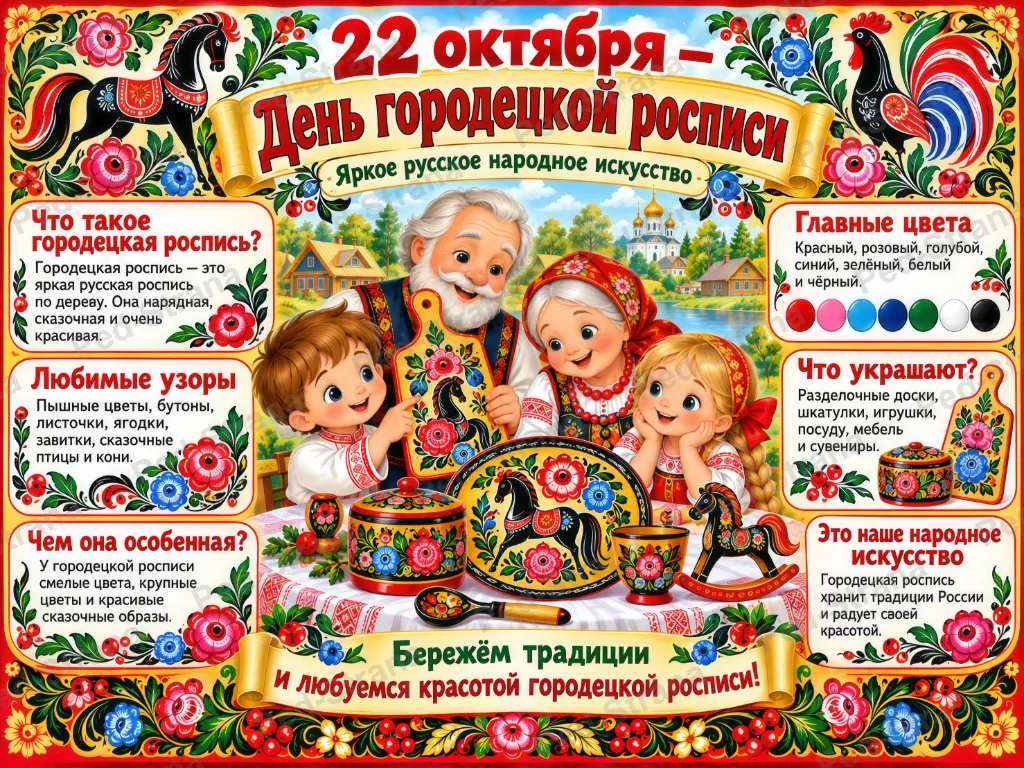 Плакат 22 октября — День городецкой росписи — страница-пример 1