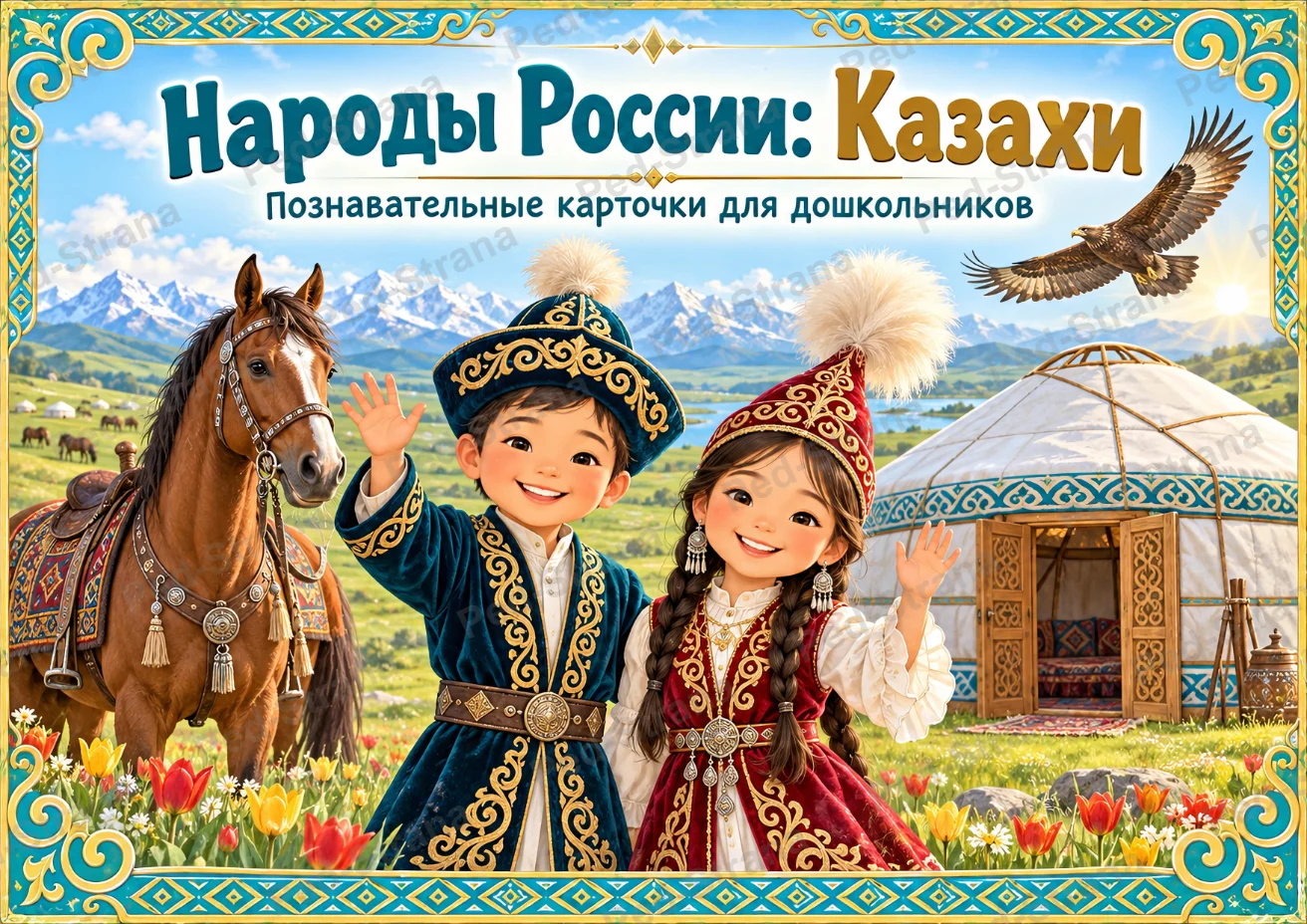 "Народы России: Казахи" — страница-пример 1