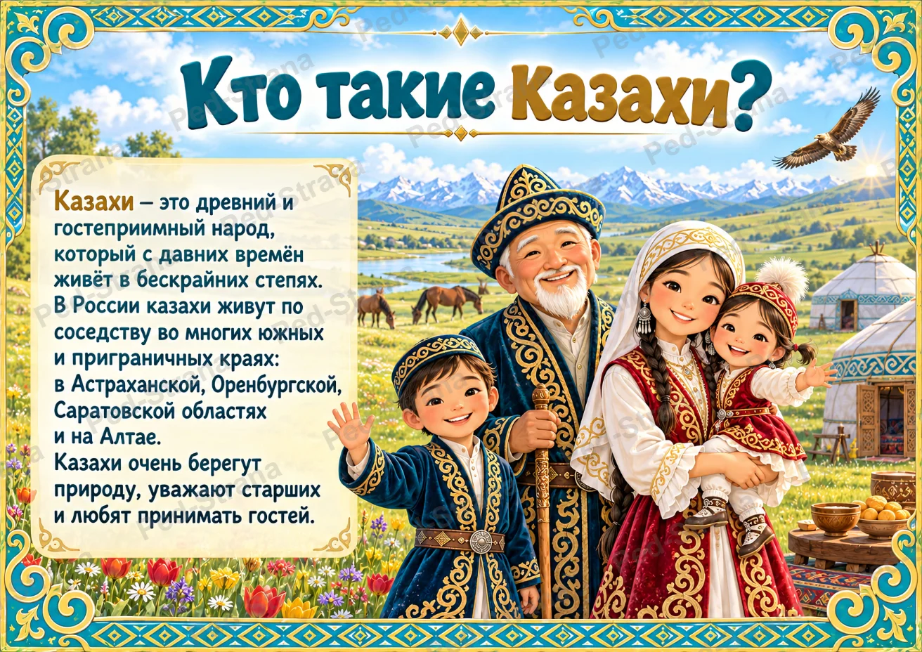 "Народы России: Казахи" — страница-пример 2