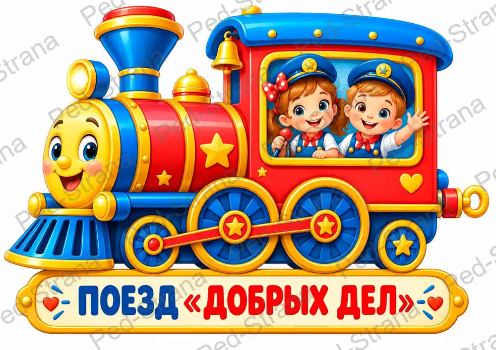 Оформление "Поезд добрых дел" — страница-пример 2