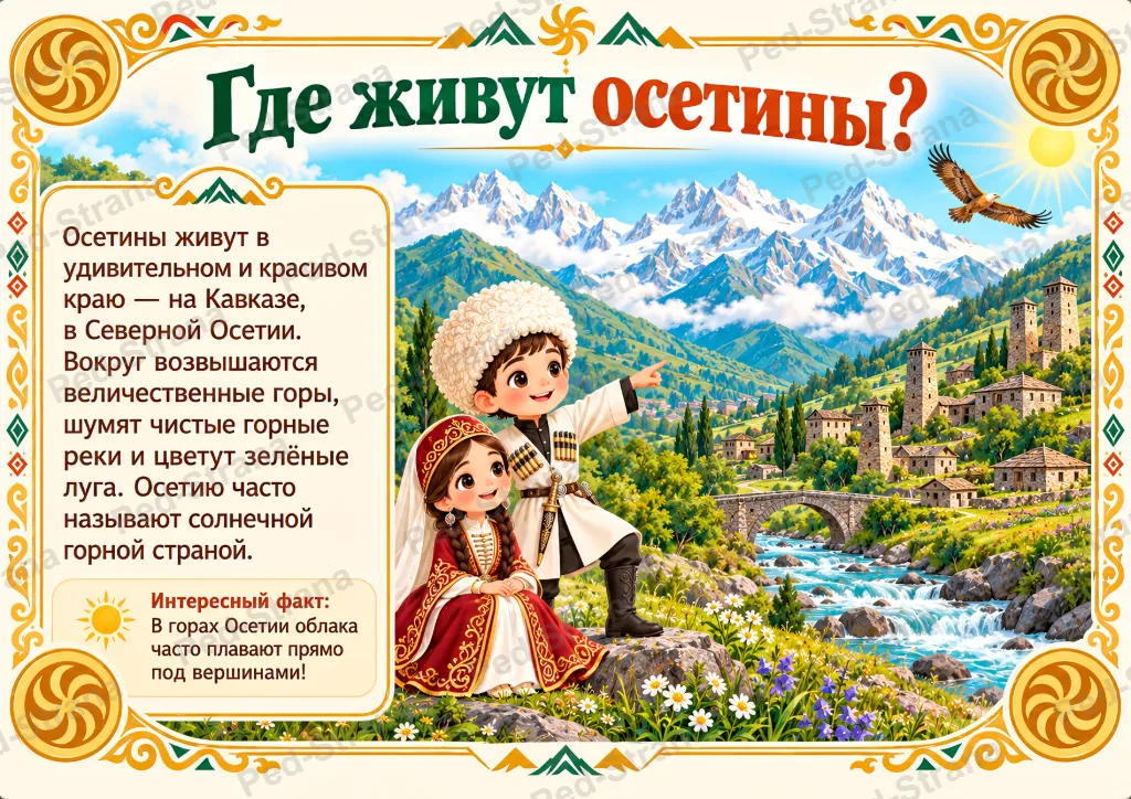 "Народы России: Осетины" — страница-пример 1