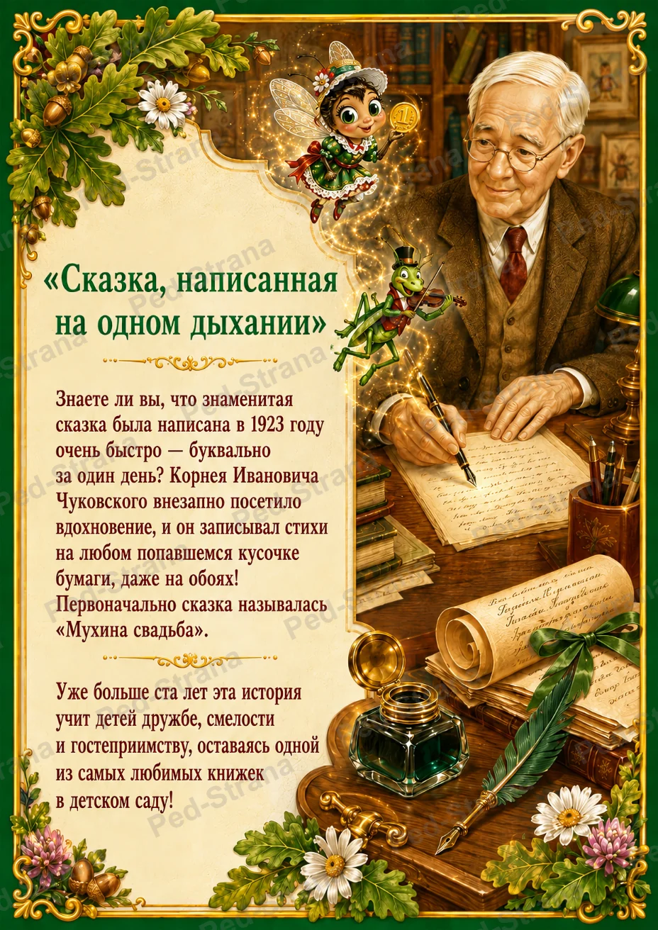 Муха-Цокотуха Корнея Чуковского — папка-передвижка — страница-пример 3
