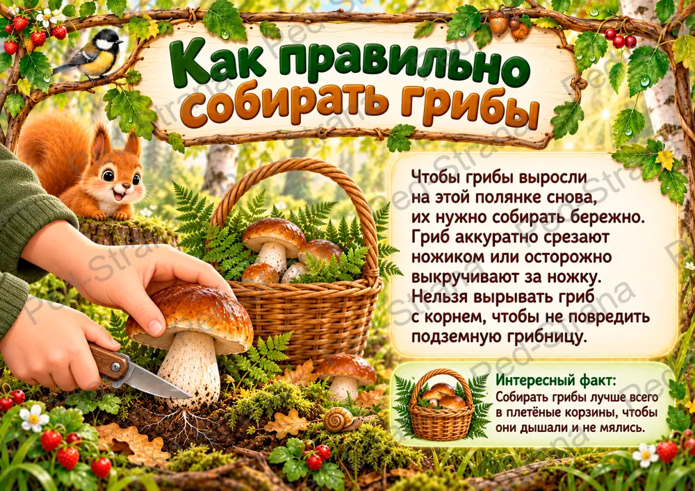 Тематический альбом "Лесное лукошко: съедобные грибы" — страница-пример 16