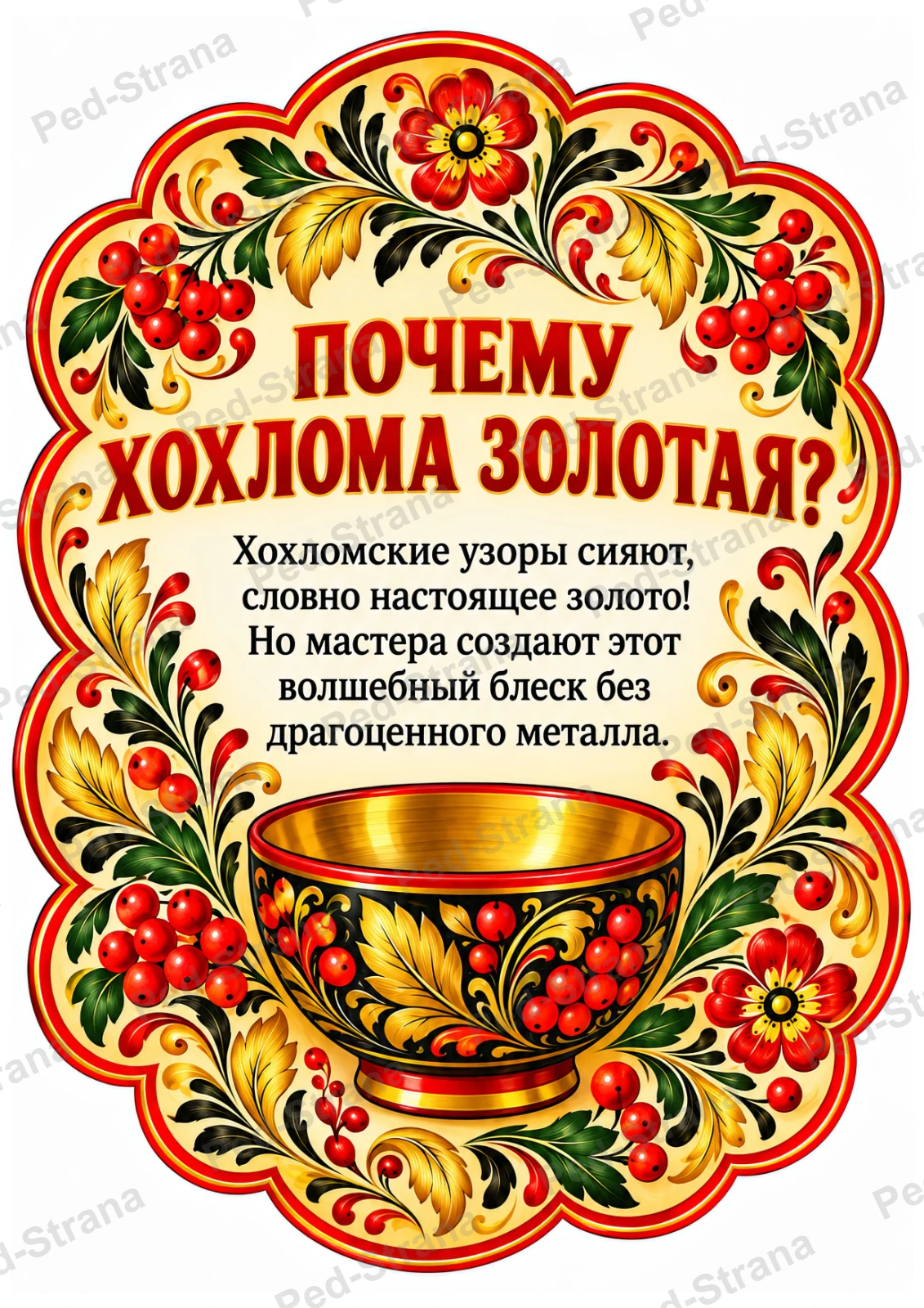 Тематические карточки «День хохломы» — страница-пример 2