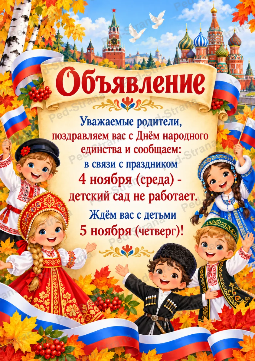 Объявления ко Дню народного единства — страница-пример 2