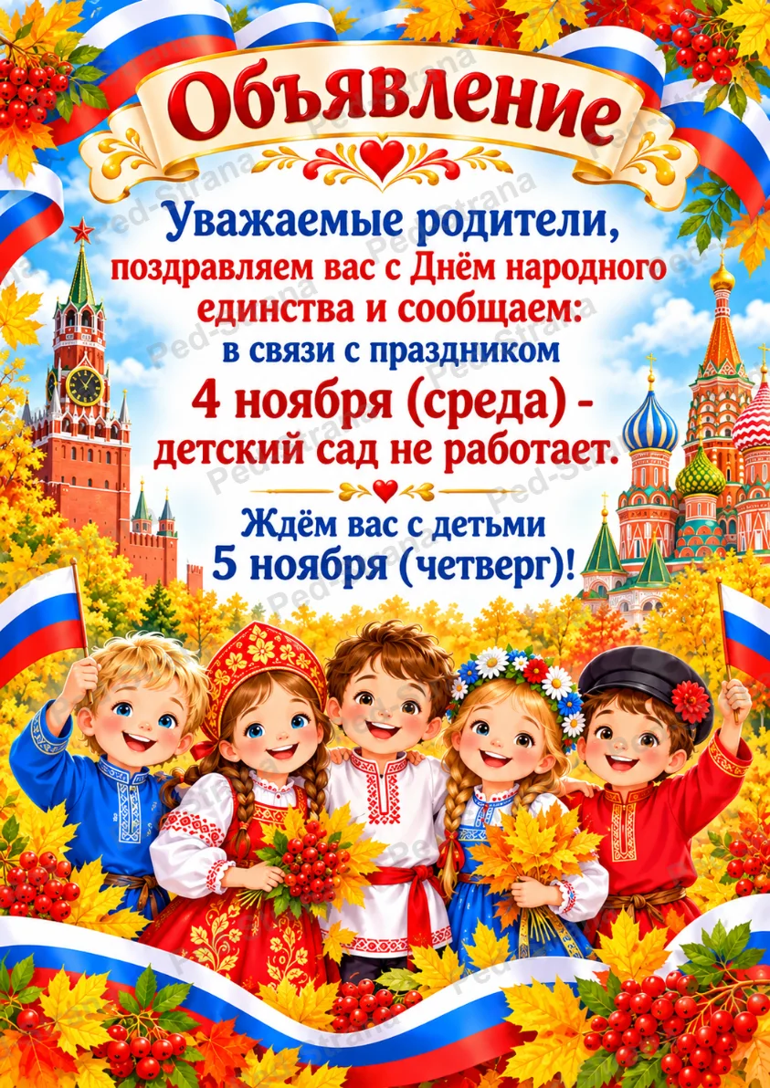 Объявления ко Дню народного единства — страница-пример 3